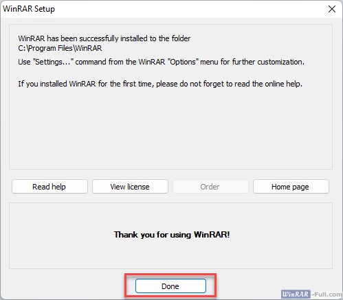 WinRAR is now installed